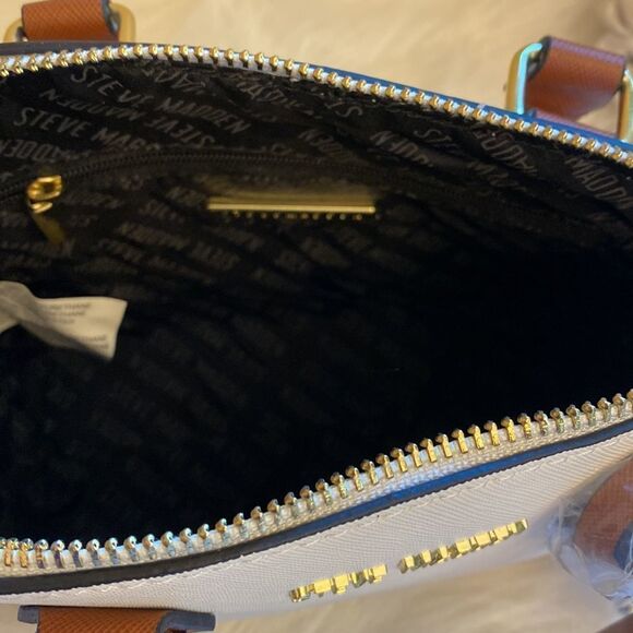 NWT Steve Madden (bfaith2) Crossbody Mini Bag- Cognac/White - Picture 12 of 13